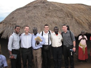 Hugh, Adam, Julius, me, Charles, and Steve outside a church where we put on a conference